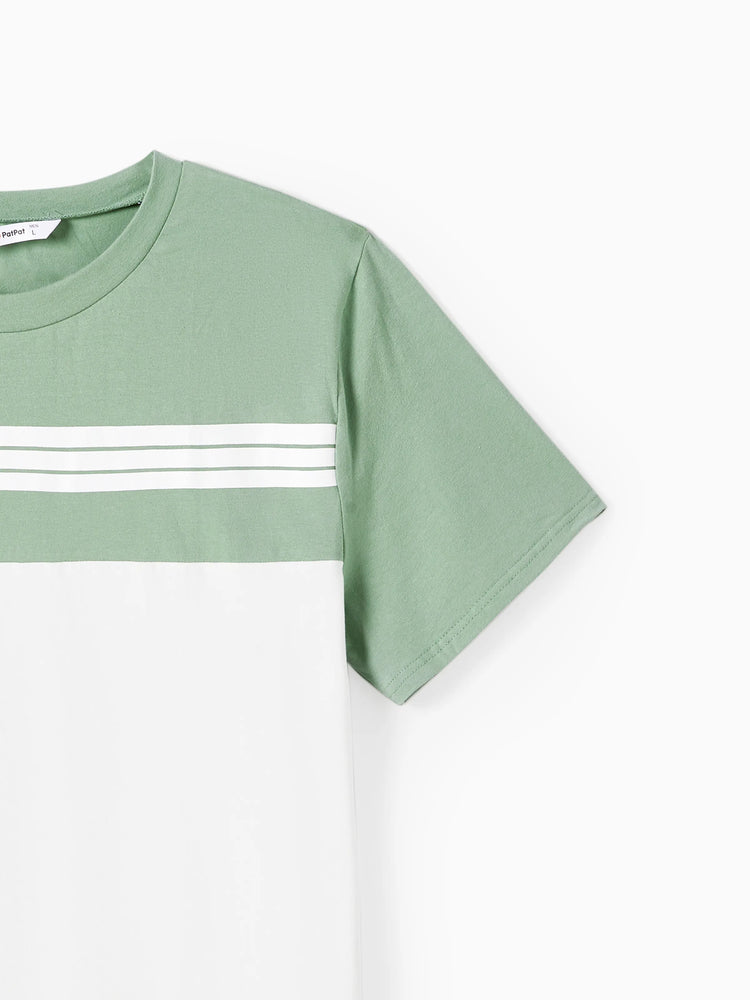 Daddy & Daughter Elegant Broken Flower Matching Outfits for Family, Smocking Design, Medium Thickness Green