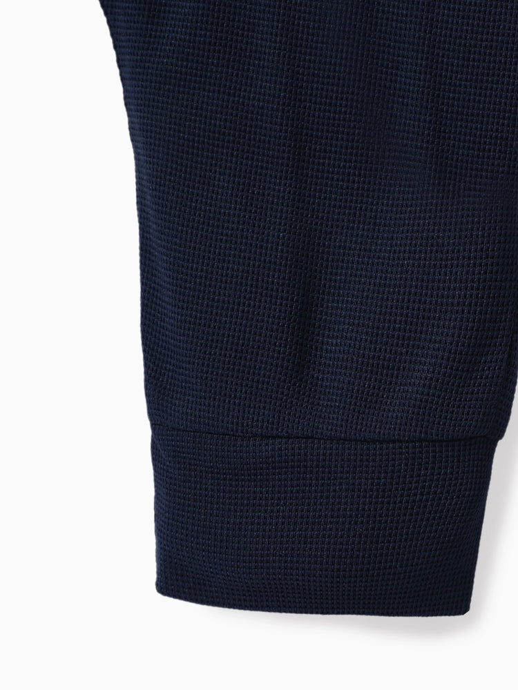 Pantalon taille haute texturé gaufré uni pour bébé garçon/fille, bleu tibétain