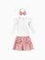 3pcs Baby Girl 95% Cotton Ribbed Ruffle Long-sleeve Top and Bow Front Skirt & Headband Set Pink