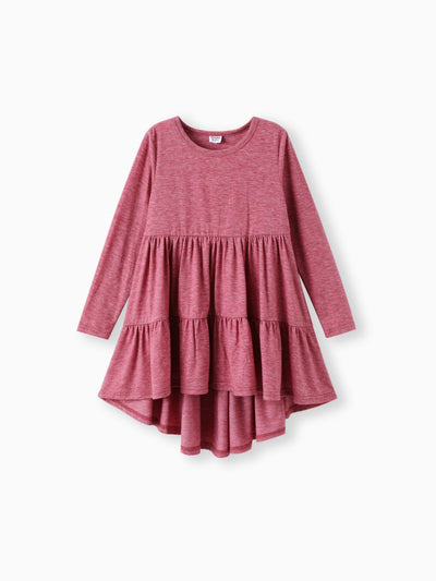 Kid Girl 2pcs Set aus gerüschtem unregelmäßigem Oberteil und Leggings mit Blumendruck roseo