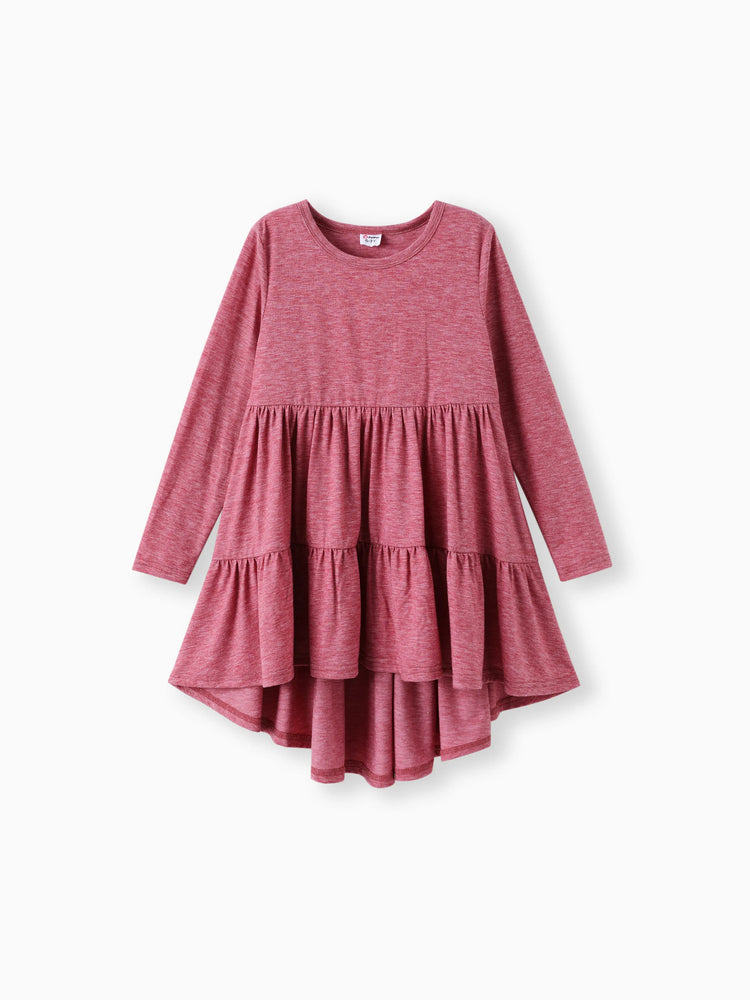 Kid Girl 2pcs Ruffled Irregular Top and Floral Print Leggings Set Roseo