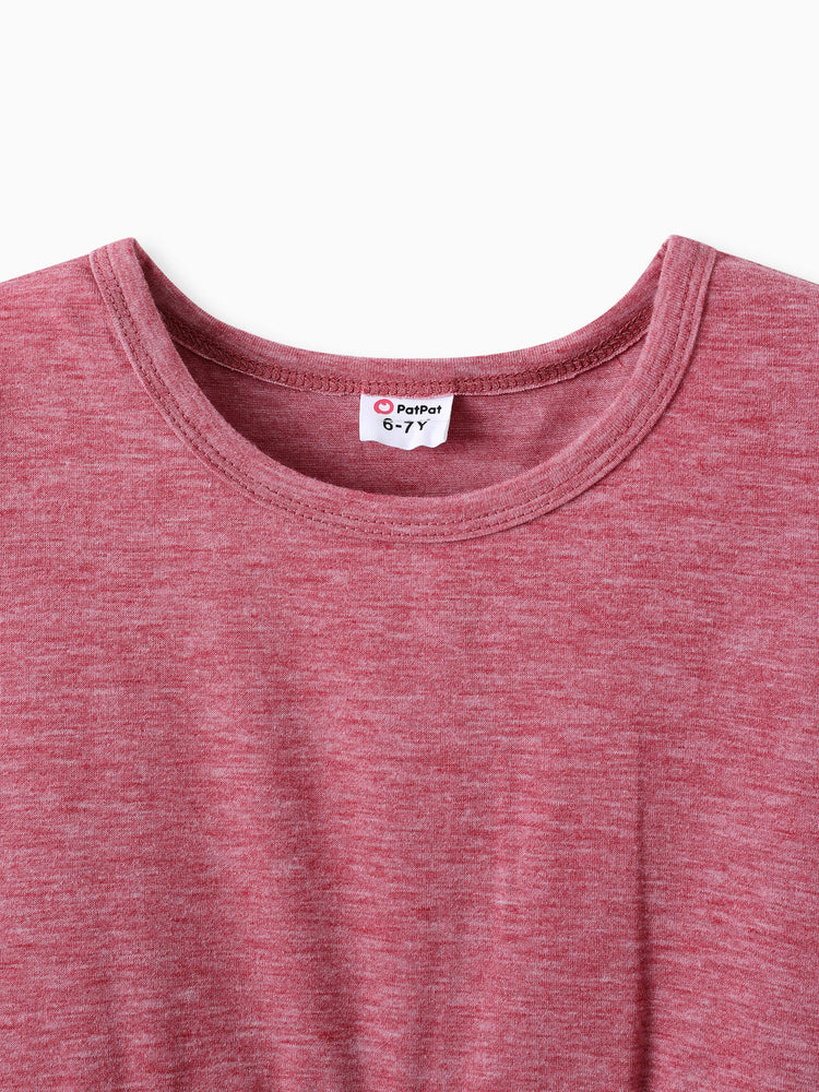 Kid Girl 2pcs Ruffled Irregular Top and Floral Print Leggings Set Roseo