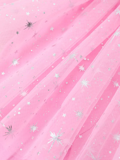 Paw Patrol Toddler Girl Skye Shinny Star Print Tulle Skirt Leggings Pink