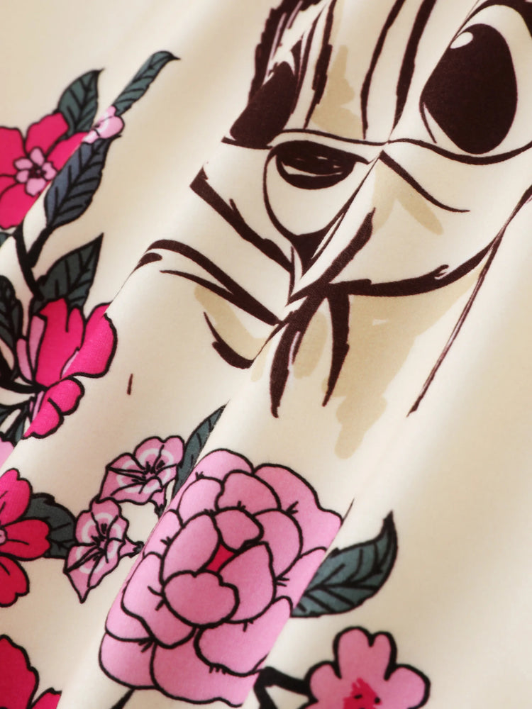 Ensemble 2 pièces pour petite fille avec sweat-shirt à volants et pantalon évasé à fleurs, couleur bloc