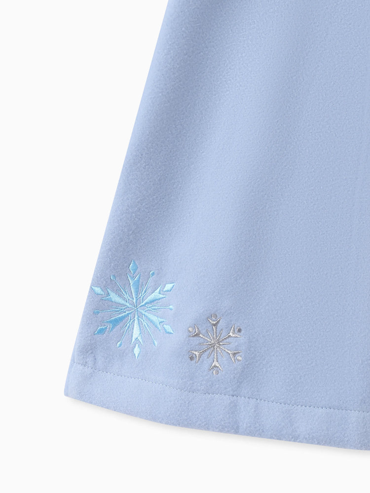 Disney Frozen Toddler Girls Elsa Snowflake Embroidered Plush Collar Coat Blue