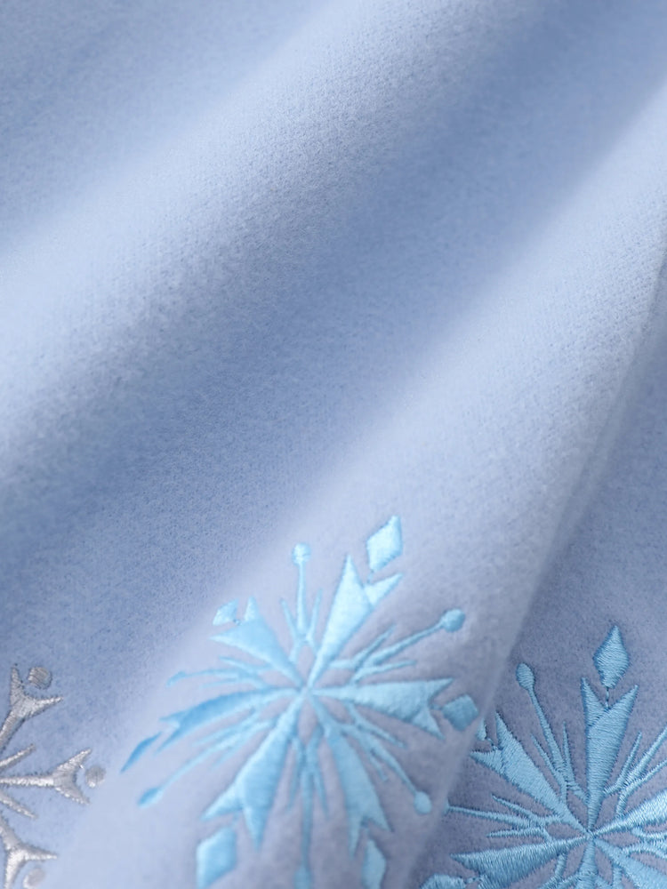 Disney Frozen Toddler Girls Elsa Snowflake Embroidered Plush Collar Coat Blue