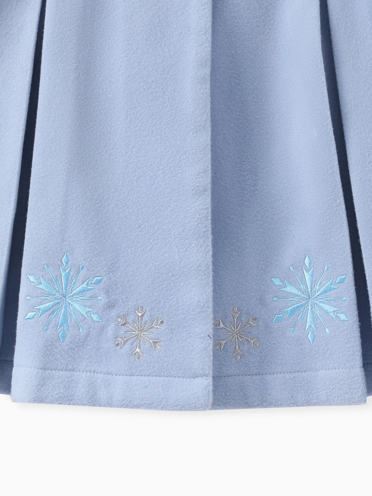 Disney Frozen Toddler Girls Elsa Snowflake Embroidered Plush Collar Coat Blue