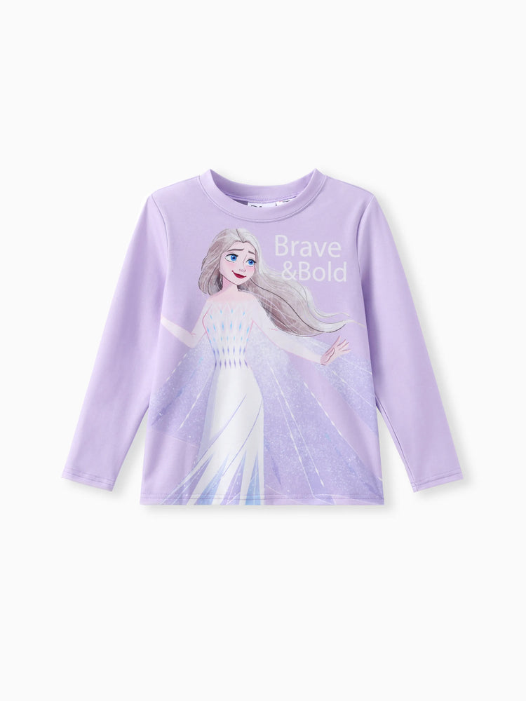 Camiseta de manga larga para niña pequeña de Disney, Elsa, Naia, color morado.