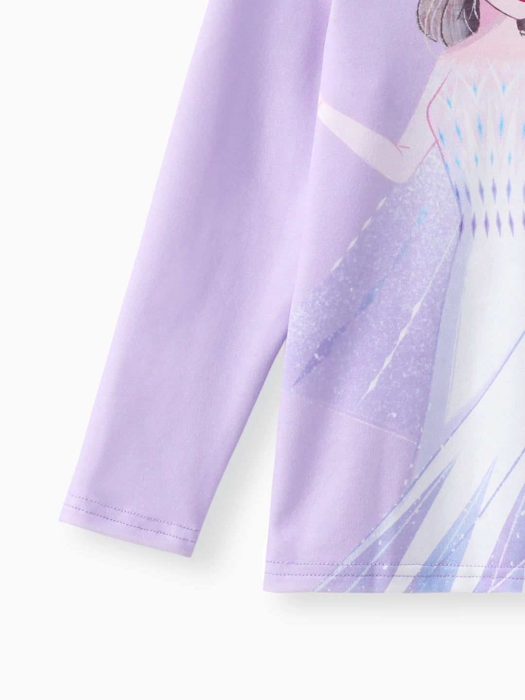 T-shirt à manches longues violet Elsa pour petite fille (1 pièce)