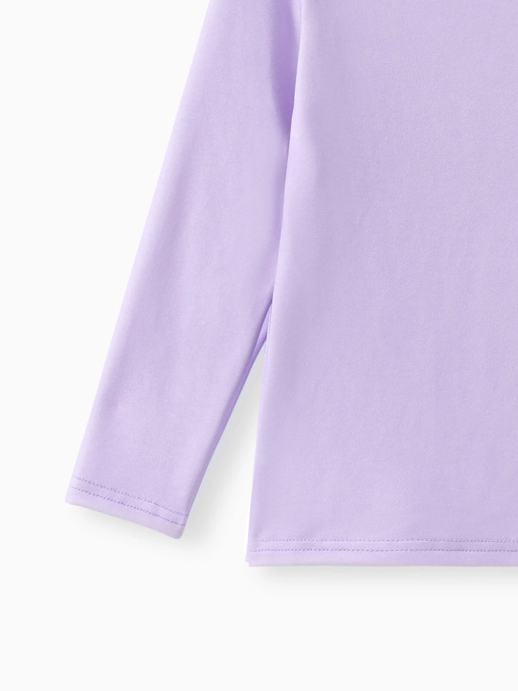 Camiseta de manga larga para niña pequeña de Disney, Elsa, Naia, color morado.