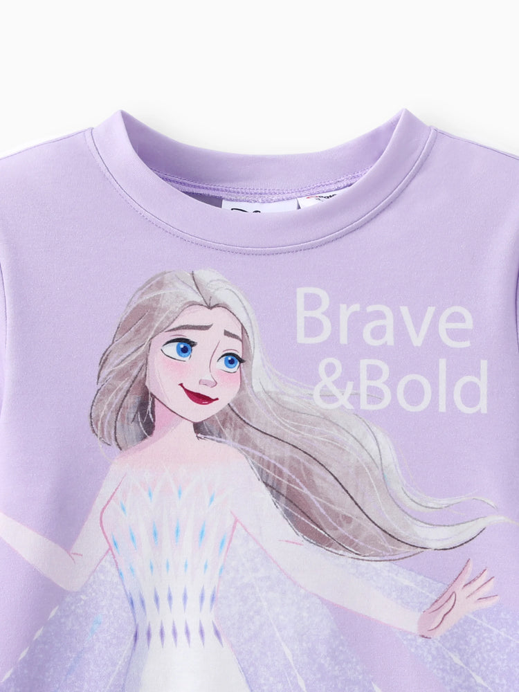 Camiseta de manga larga para niña pequeña de Disney, Elsa, Naia, color morado.