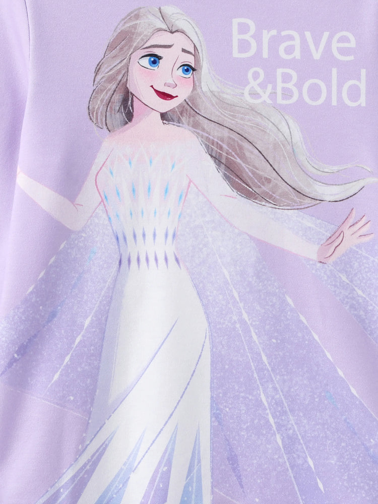 Camiseta de manga larga para niña pequeña de Disney, Elsa, Naia, color morado.