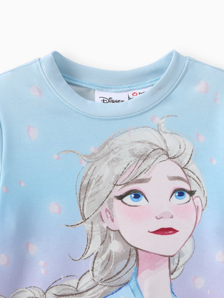 T-shirt à manches longues Disney Princess Elsa pour petite fille, 1 pièce, Naia™, bleu