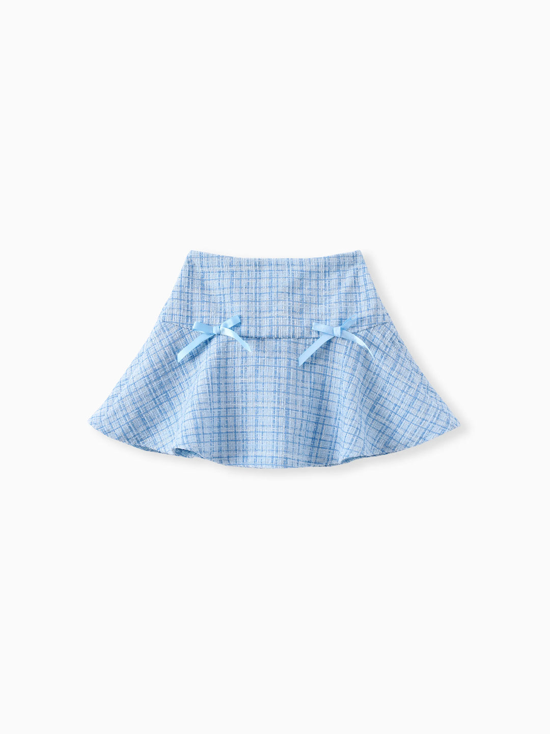 Conjunto de 2 piezas de top de algodón Elsa y falda con lazo de tweed para niña pequeña de Disney Frozen, color azul