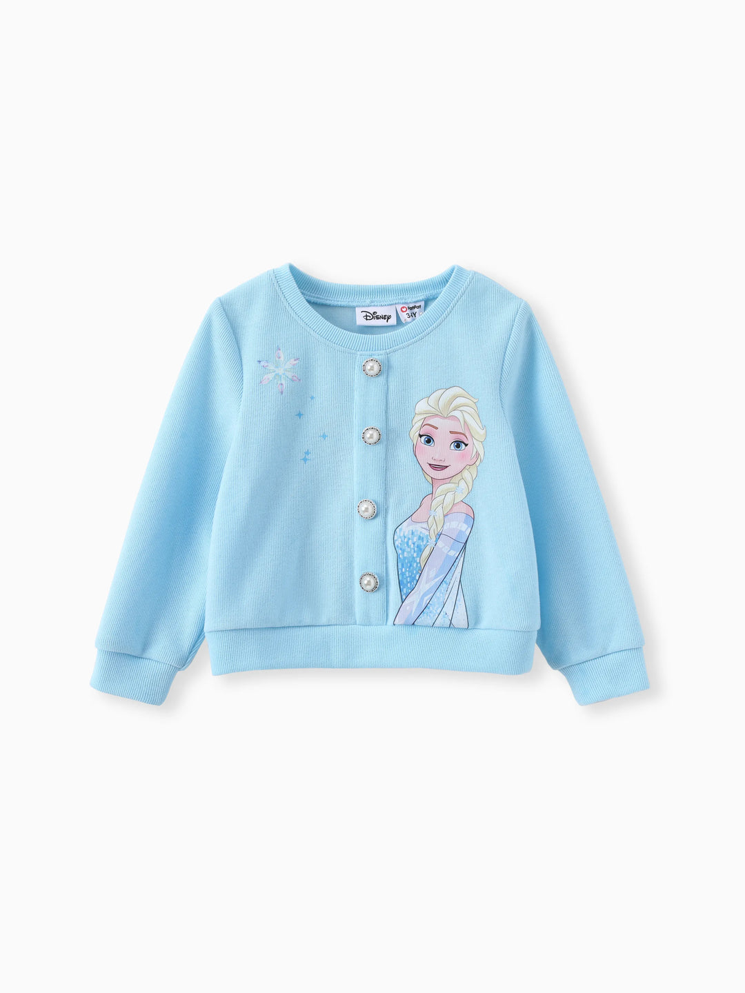 Conjunto de 2 piezas de top de algodón Elsa y falda con lazo de tweed para niña pequeña de Disney Frozen, color azul