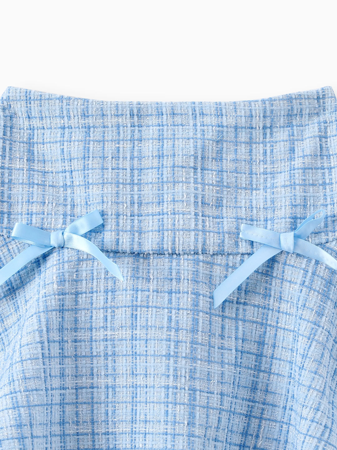 Conjunto de 2 piezas de top de algodón Elsa y falda con lazo de tweed para niña pequeña de Disney Frozen, color azul