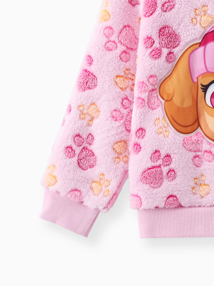 Ensemble 2 pièces sweat à capuche et pantalon en polaire Skye Chase pour petite fille de la Pat'Patrouille, rose