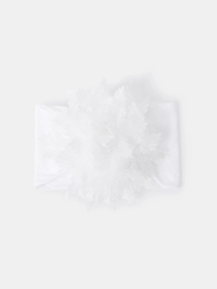 Bandeau à fleurs blanc pour bébé/petite fille