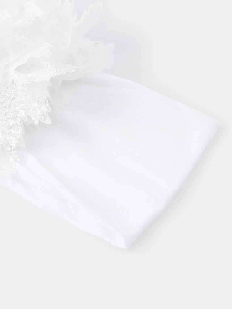 Bandeau à fleurs blanc pour bébé/petite fille