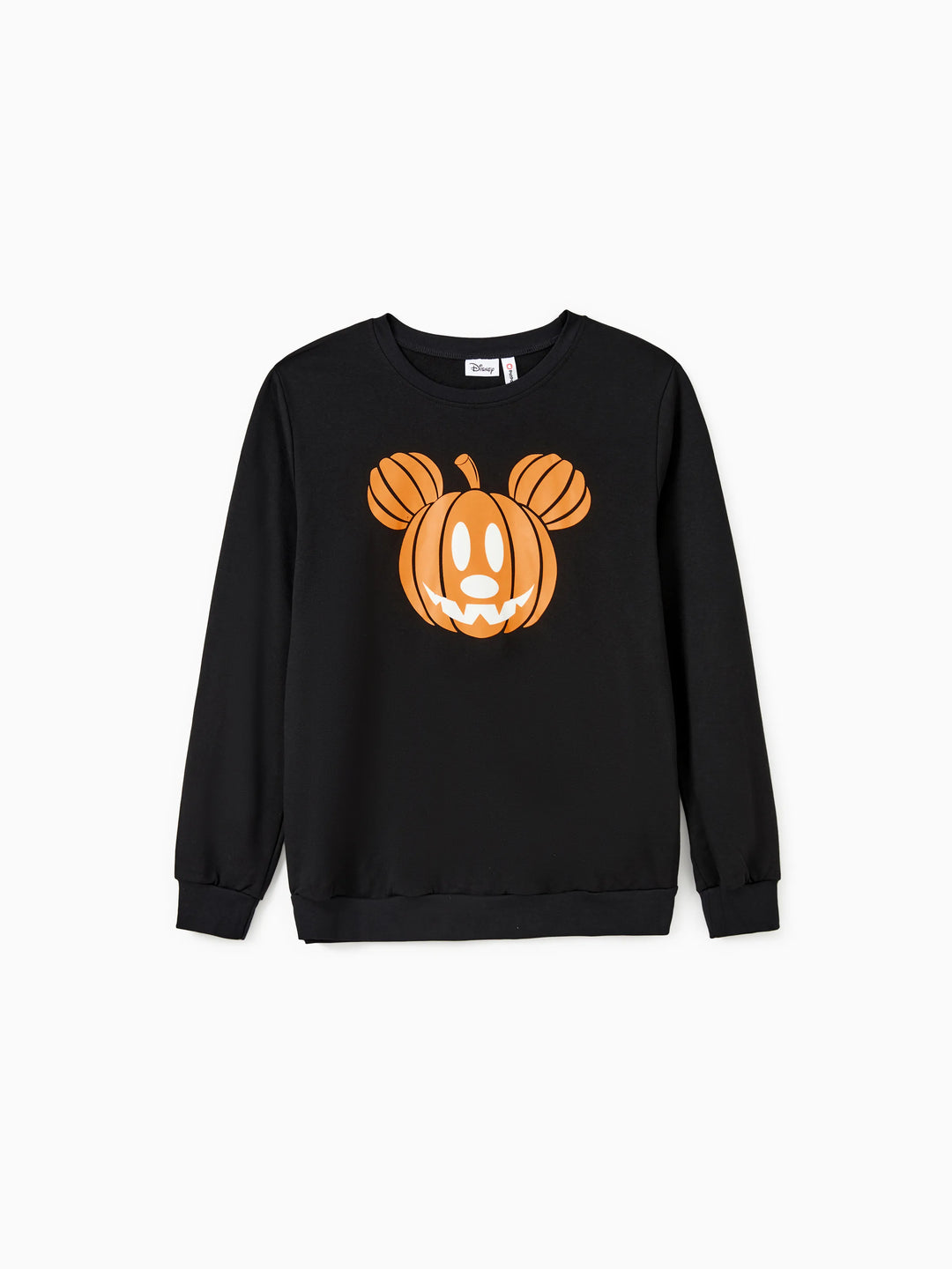 Camisetas de manga larga con estampado de calabaza a juego para la familia, de Disney Mickey y sus amigos, para Halloween, que brillan en la oscuridad, en negro