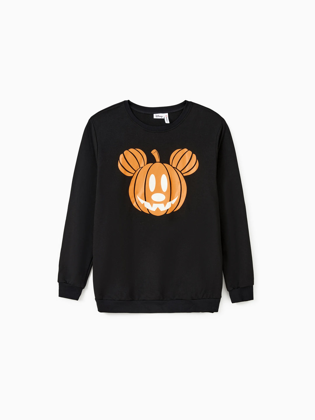 Camisetas de manga larga con estampado de calabaza a juego para la familia, de Disney Mickey y sus amigos, para Halloween, que brillan en la oscuridad, en negro