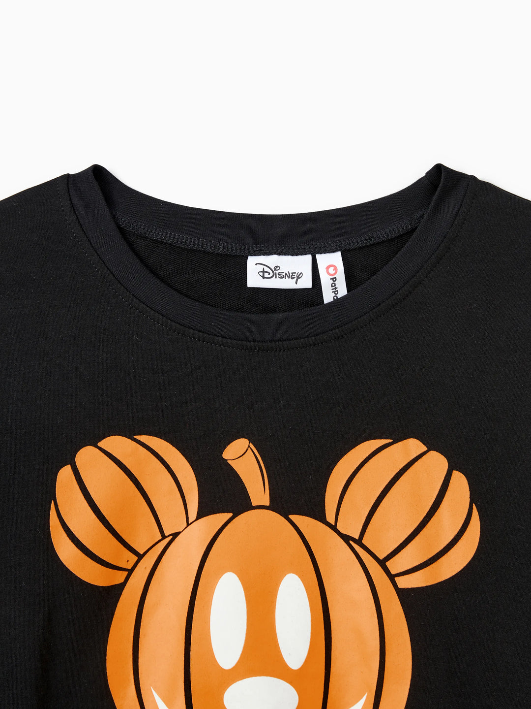 Camisetas de manga larga con estampado de calabaza a juego para la familia, de Disney Mickey y sus amigos, para Halloween, que brillan en la oscuridad, en negro