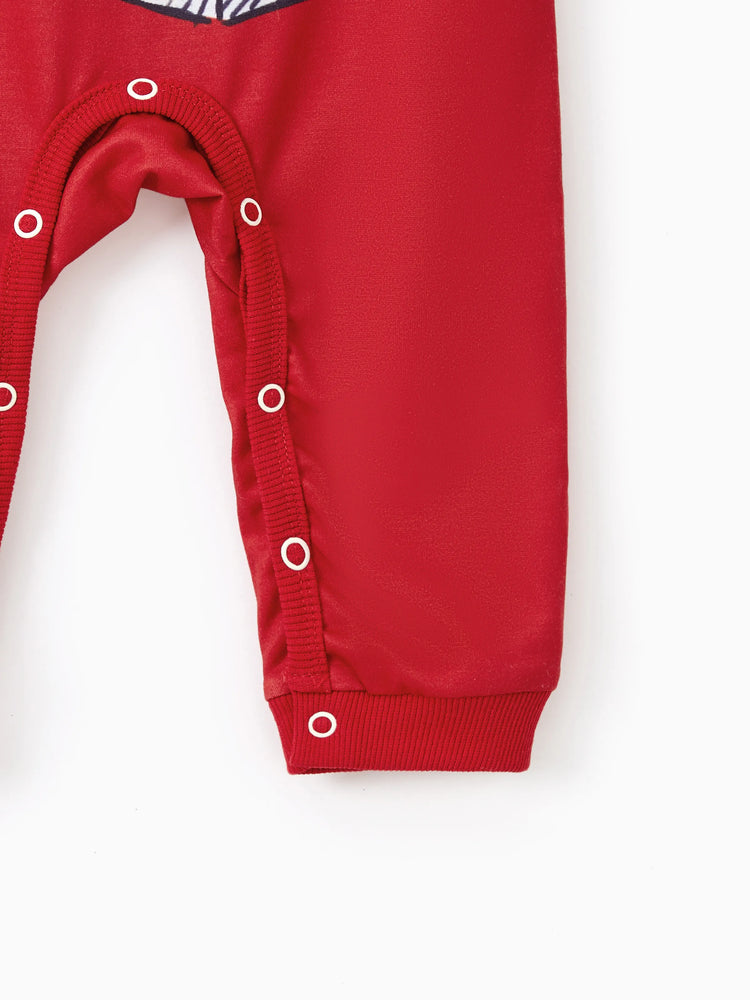 Haut à manches longues assorti de Noël imprimé Winnie l'ourson de Disney, rouge