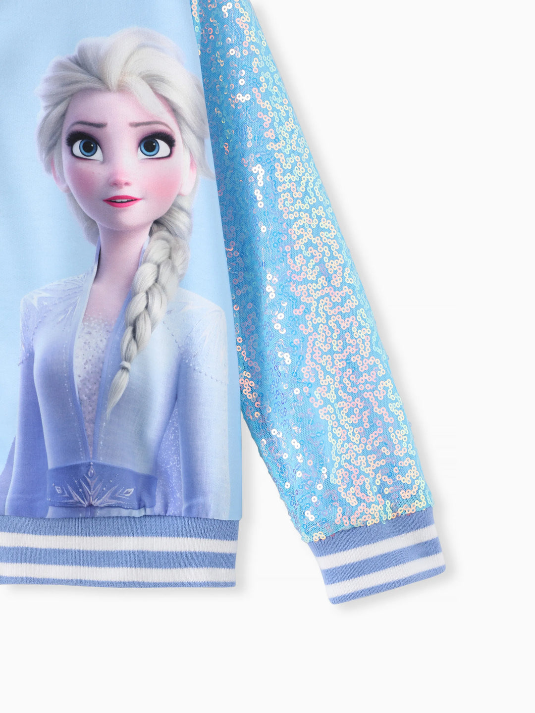 Disney Frozen Mädchen Elsa Pailletten Kapuzen-Bomberjacke Blau