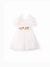Robe blanche à manches bouffantes et motif floral pour petite fille