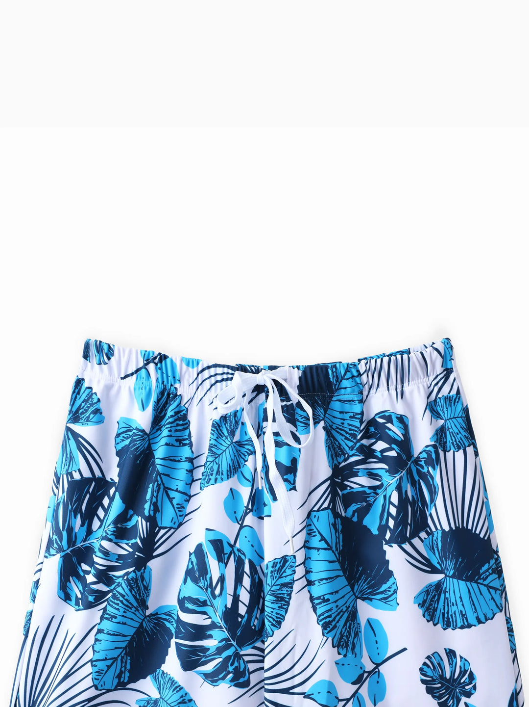 Daddy & Son Drawstring Swim Trunks or Cut Out Lace UP Back One-Piece Swimsuit BLUEWHITE