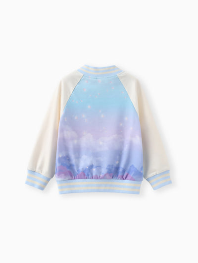 Disney Frozen Toddler Girl Elsa Tie-dye Bomber Jacket Blue