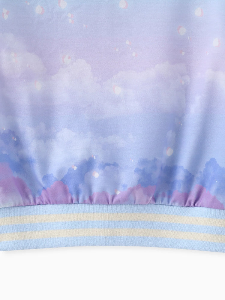 Disney Frozen Toddler Girl Elsa Tie-dye Bomber Jacket Blue