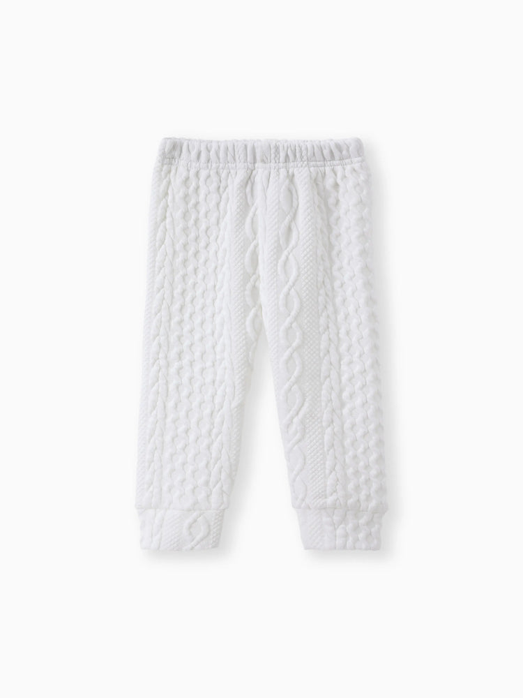 Ensemble 2 pièces sweat-shirt et pantalon en tricot uni blanc pour bébé garçon/fille