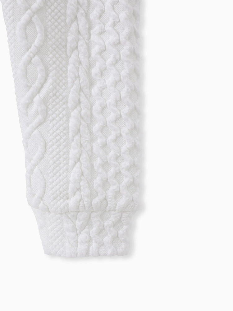 Ensemble 2 pièces sweat-shirt et pantalon en tricot uni blanc pour bébé garçon/fille