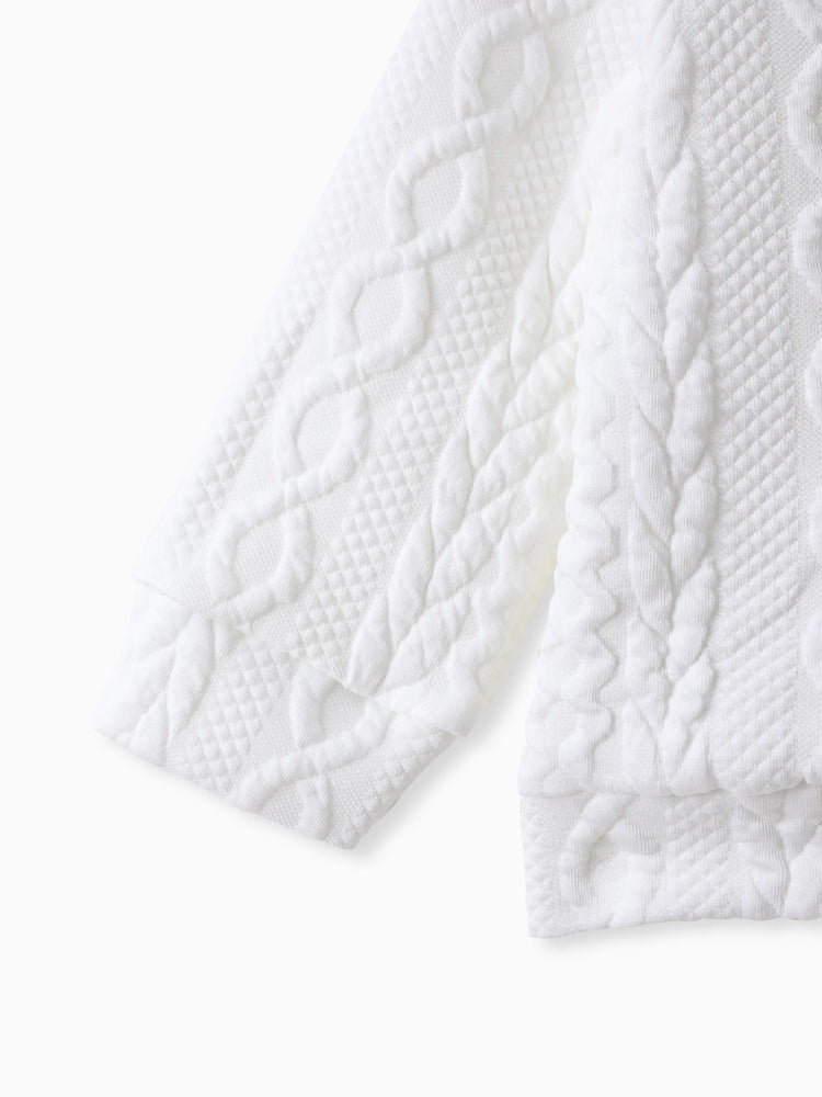 Ensemble 2 pièces sweat-shirt et pantalon en tricot uni blanc pour bébé garçon/fille