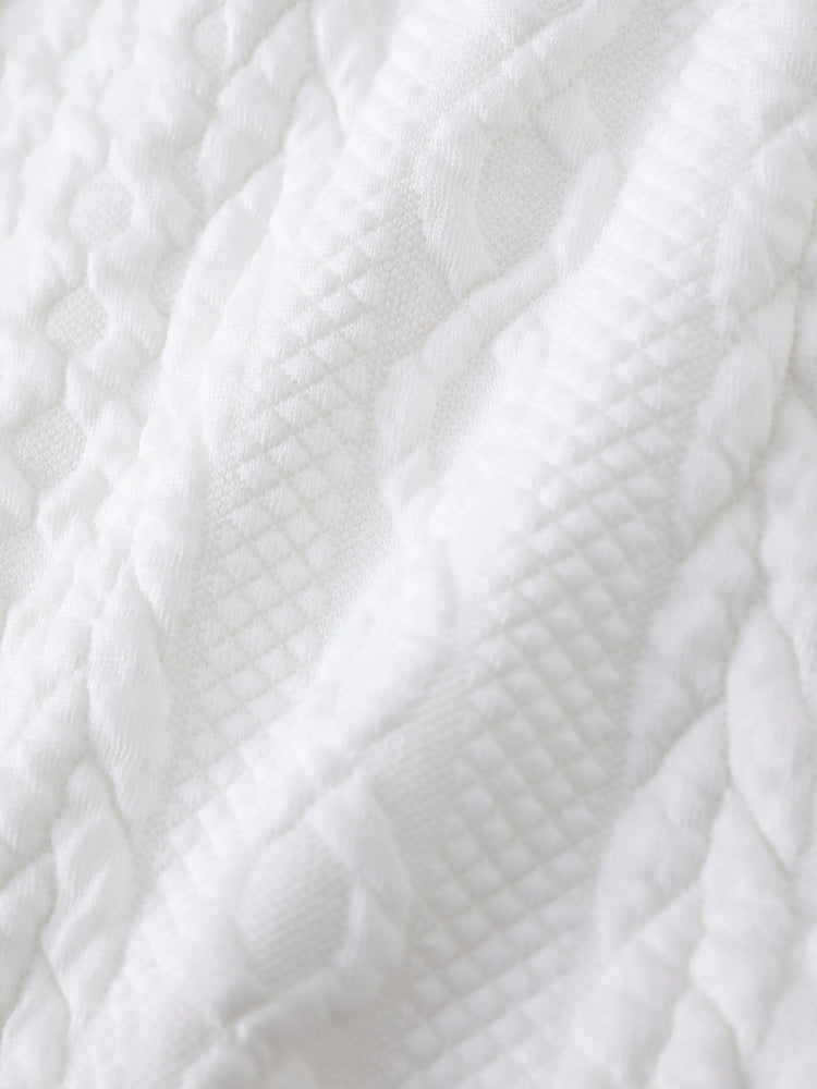 Ensemble 2 pièces sweat-shirt et pantalon en tricot uni blanc pour bébé garçon/fille