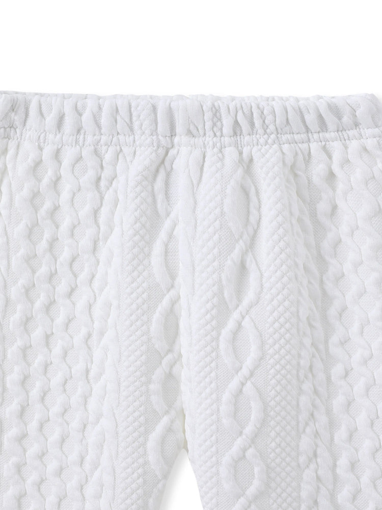 Ensemble 2 pièces sweat-shirt et pantalon en tricot uni blanc pour bébé garçon/fille