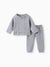 Ensemble 2 pièces sweat-shirt et pantalon en tricot uni pour bébé garçon/fille, gris clair