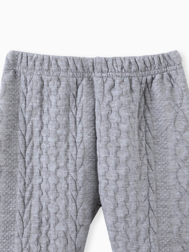 Ensemble 2 pièces sweat-shirt et pantalon en tricot uni pour bébé garçon/fille, gris clair