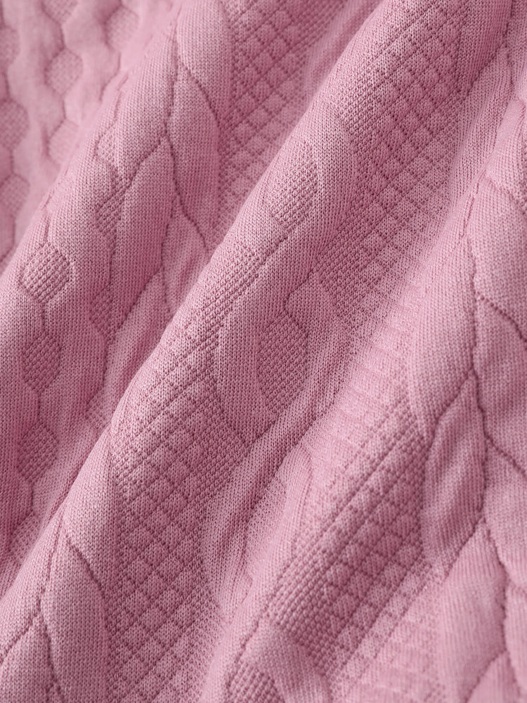 Ensemble 2 pièces sweat-shirt et pantalon en tricot uni pour bébé fille, rose