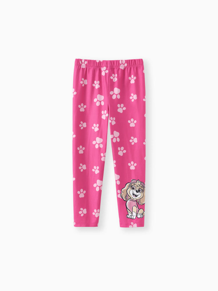 PAW Patrol Toddler Girl 2pcs Skye Rainbow/Gradient Ruffled Top with Leggings Set Pink