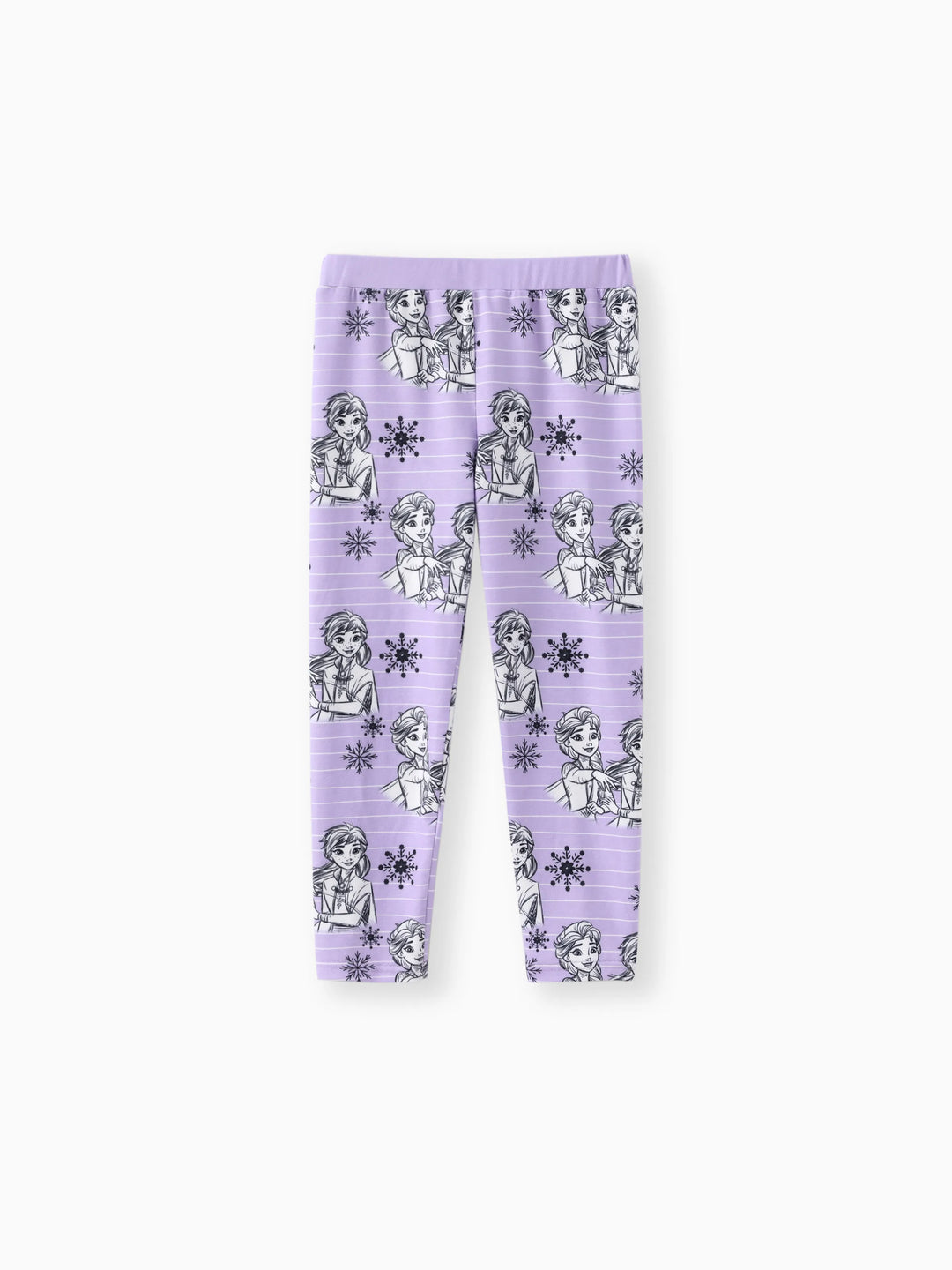 Disney Frozen Kleinkind Mädchen Elsa und Anna 2 Stück Naia™ Rüschensaum Blumen Langarm-Top mit Leggings Set lila