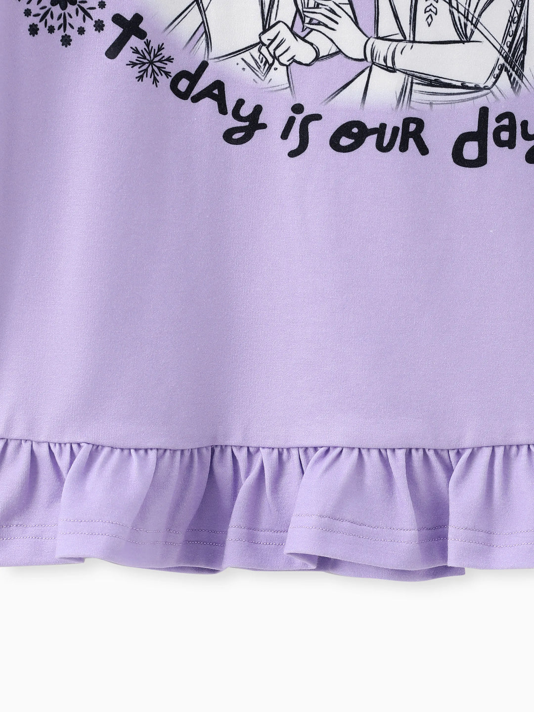 Disney Frozen Kleinkind Mädchen Elsa und Anna 2 Stück Naia™ Rüschensaum Blumen Langarm-Top mit Leggings Set lila