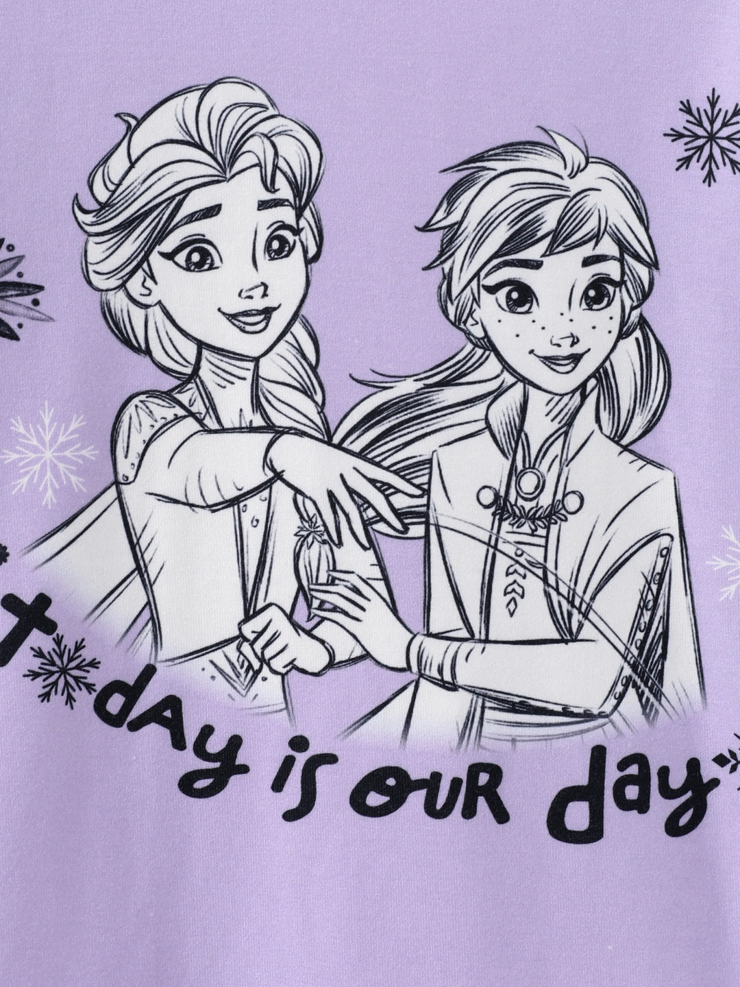Disney Frozen Kleinkind Mädchen Elsa und Anna 2 Stück Naia™ Rüschensaum Blumen Langarm-Top mit Leggings Set lila