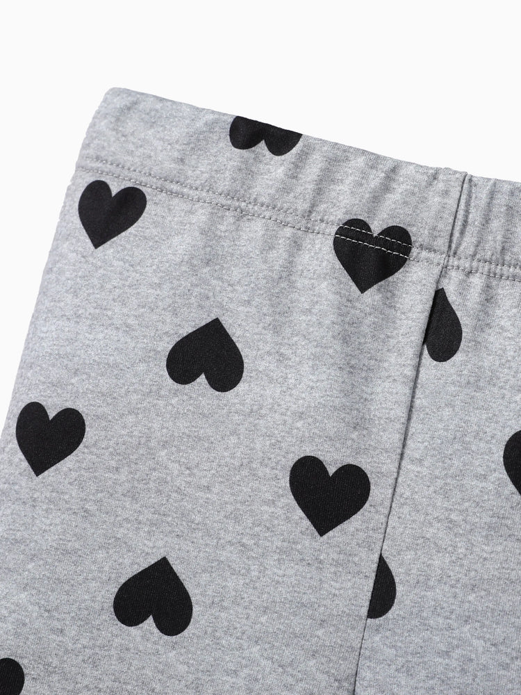 Leggings élastiques pour petite fille, gris moucheté