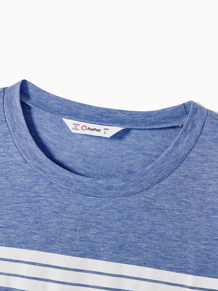 Daddy & Daughter Outfit: Floral Smocking Casual Suit BLUEWHITE