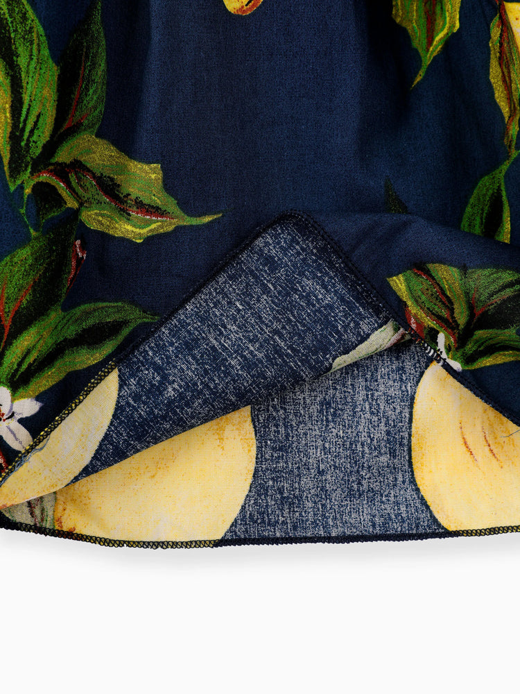 Toddler Girl 100% Cotton Sweet Sunflower Print Smocked Slip Dress Royal Blue