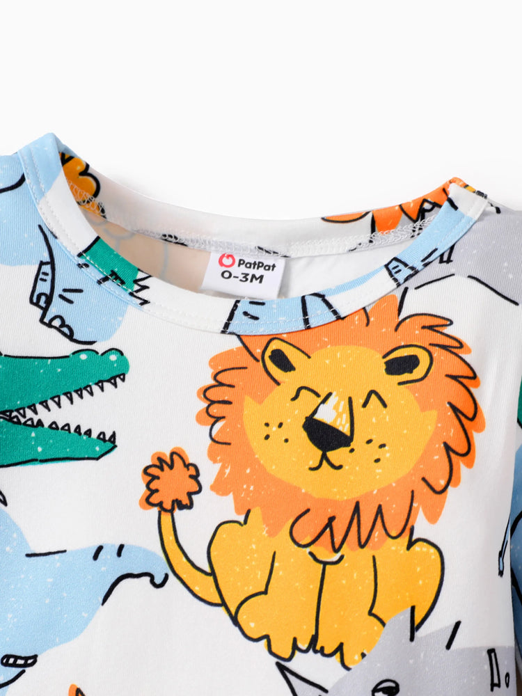 Combinaison bébé garçon à manches longues et boutons motif panda multicolore