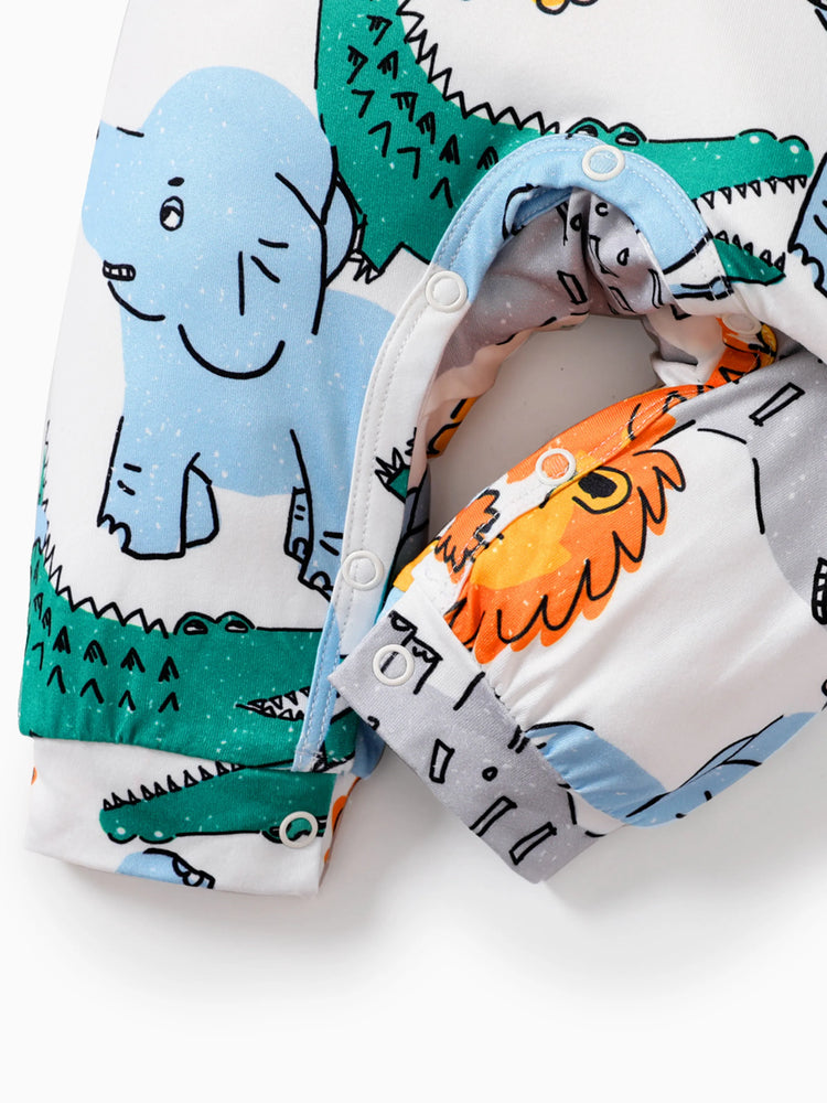 Combinaison bébé garçon à manches longues et boutons motif panda multicolore