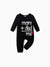 Baby Boy/Girl 95% Cotton Long-sleeve Love Heart and Letter Print Jumpsuit Black